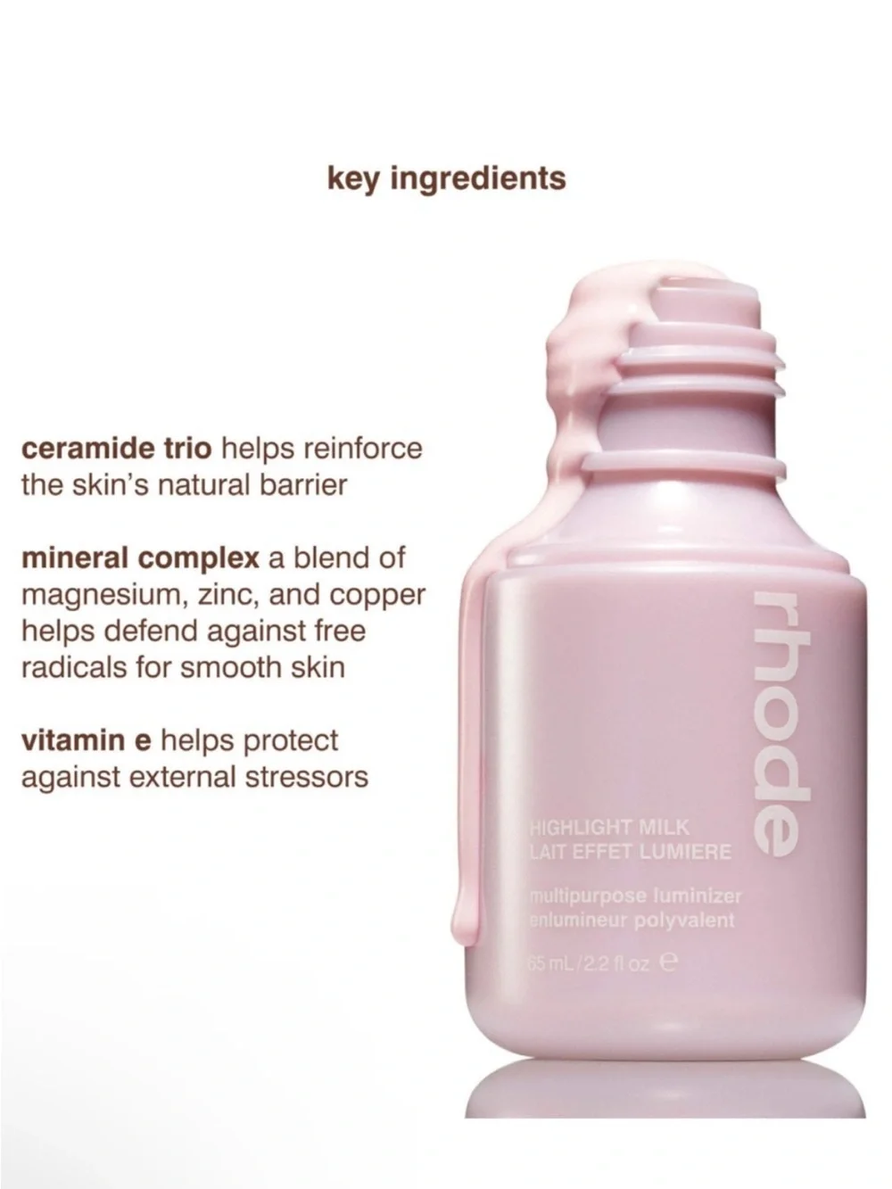 🆕 RHODE Highlight Milk Multipurpose Luminizer Shade 1 - Pearly Pink